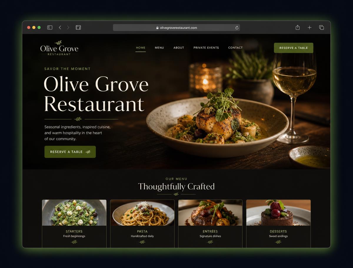 Harbor & Table website designed by IreSite